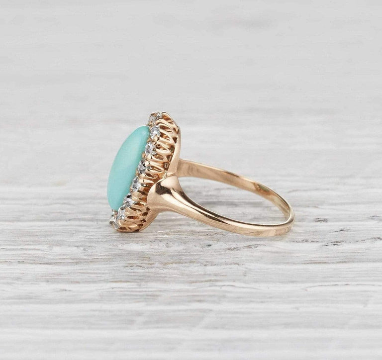Victorian Turquoise Cluster Ring