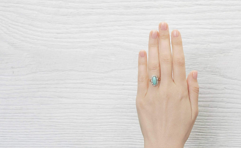 Victorian Turquoise Cluster Ring