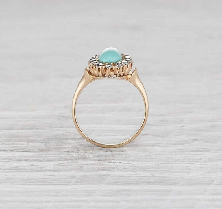 Victorian Turquoise Cluster Ring