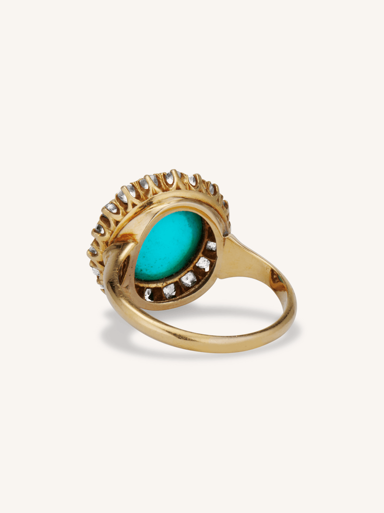 Victorian Turquoise & Diamond Cluster Ring