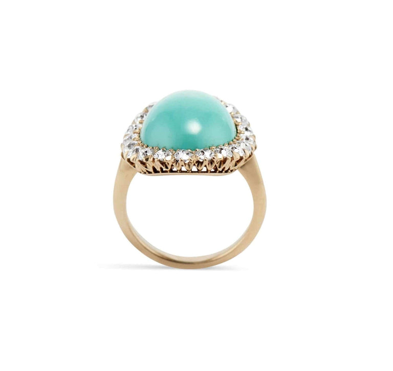 Victorian Turquoise & Diamond Cocktail Ring