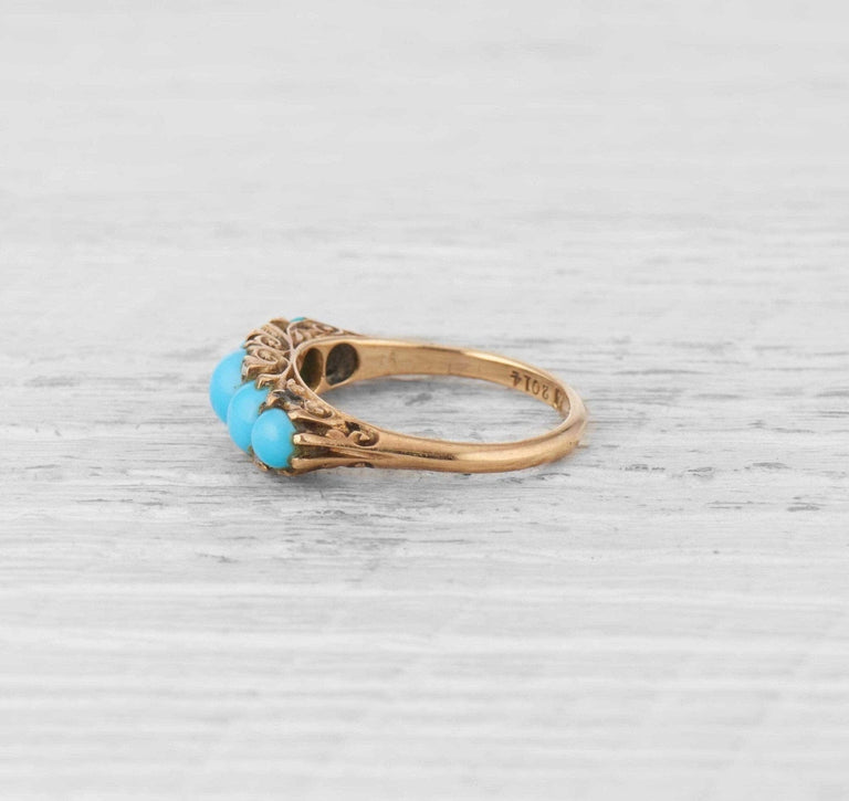 Victorian Turquoise Half Hoop Band