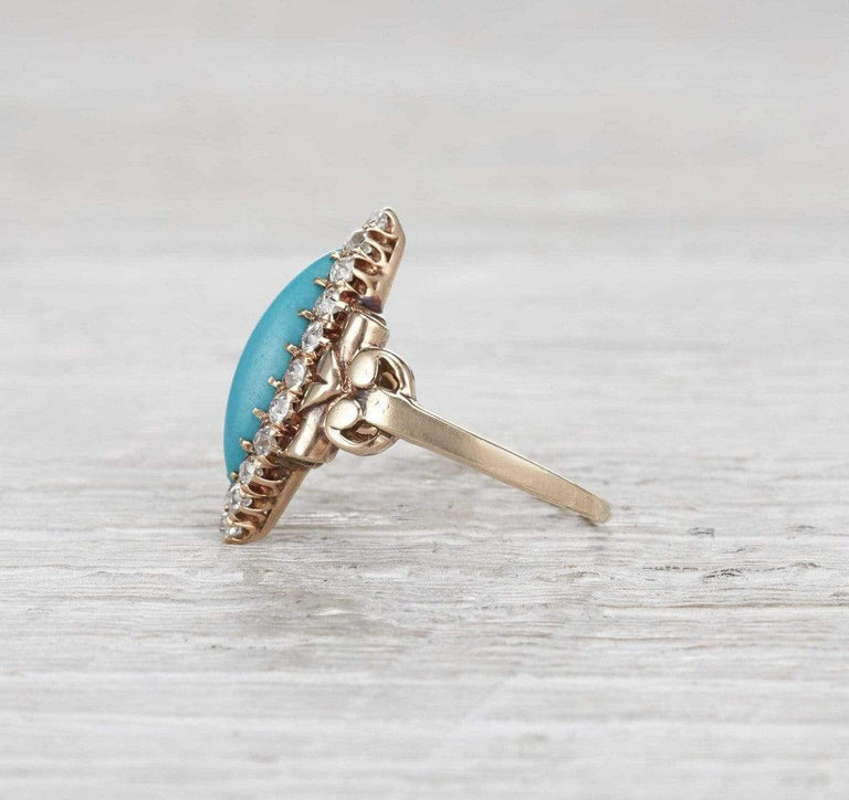 Victorian Turquoise Navette Ring