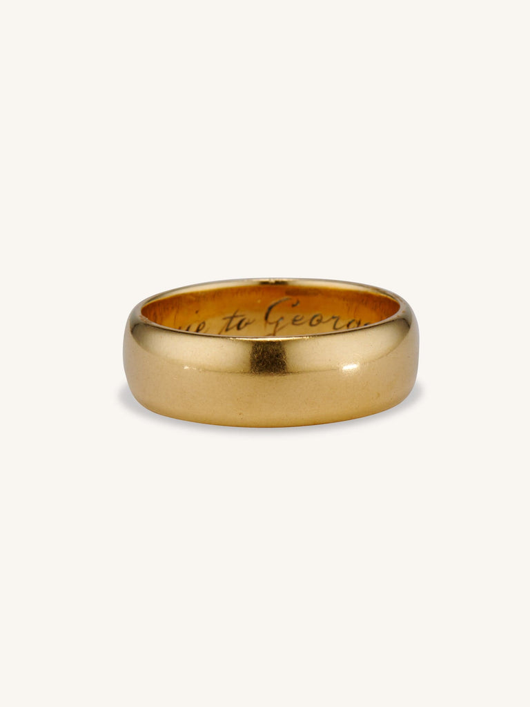 Victorian Wide 18k Gold Wedding Band