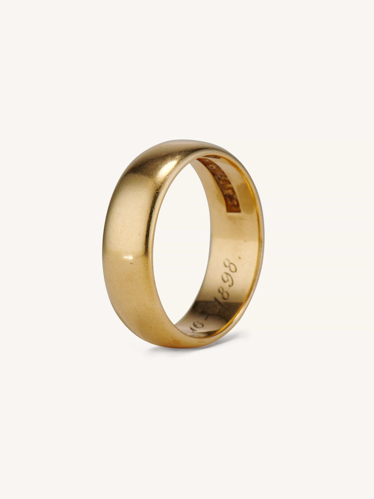 Victorian Wide 18k Gold Wedding Band