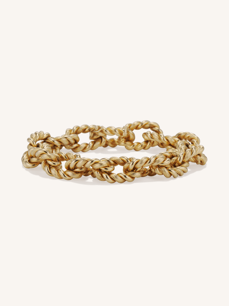 Vintage 1970s Gold Rope Link Bracelet