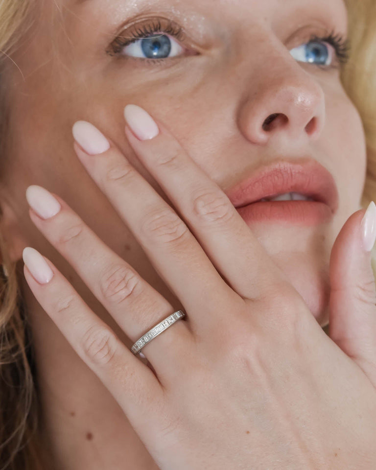 Vintage 3.00 Carat Carré Cut Diamond Eternity Wedding Band Size 7.75