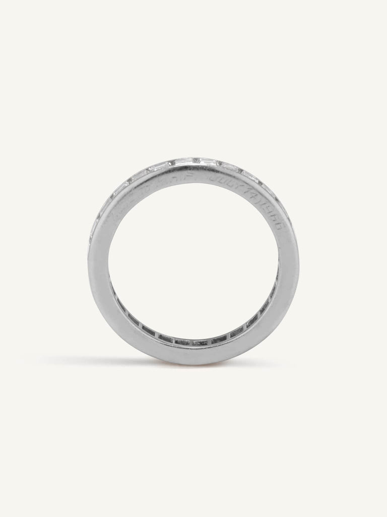 Vintage 3.00 Carat Carré Cut Diamond Eternity Wedding Band Size 7.75