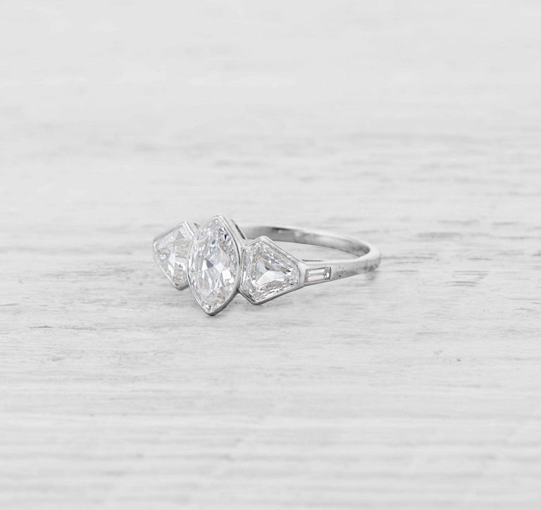1.15 CARAT ART DECO MARQUISE-CUT DIAMOND RING