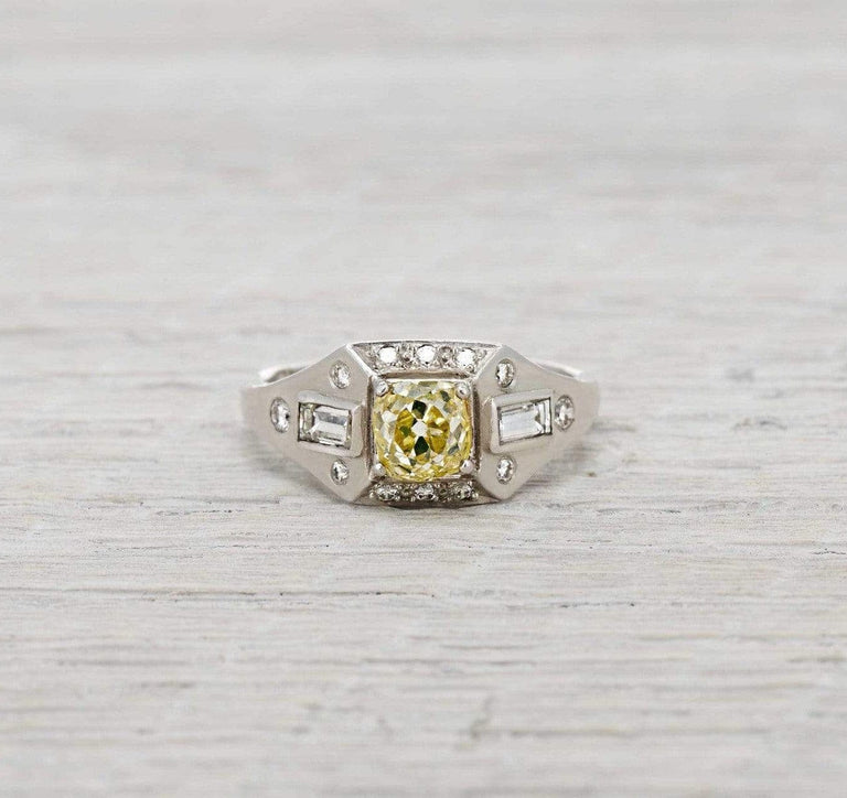Vintage Art Deco Yellow Diamond Ring
