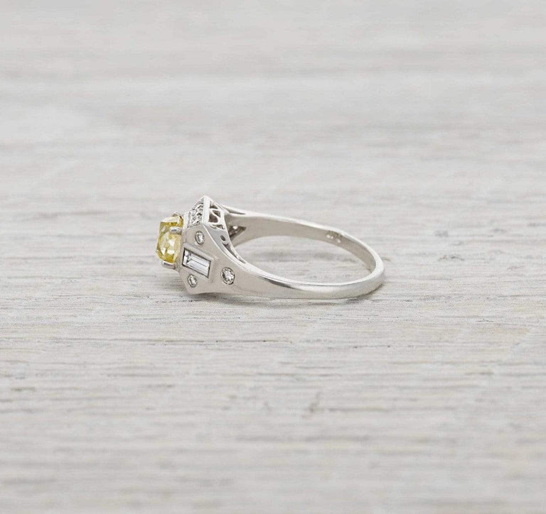 Vintage Art Deco Yellow Diamond Ring