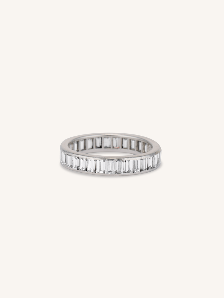Vintage Midcentury 3.25 Carat Baguette Diamond Eternity Band - Size 6