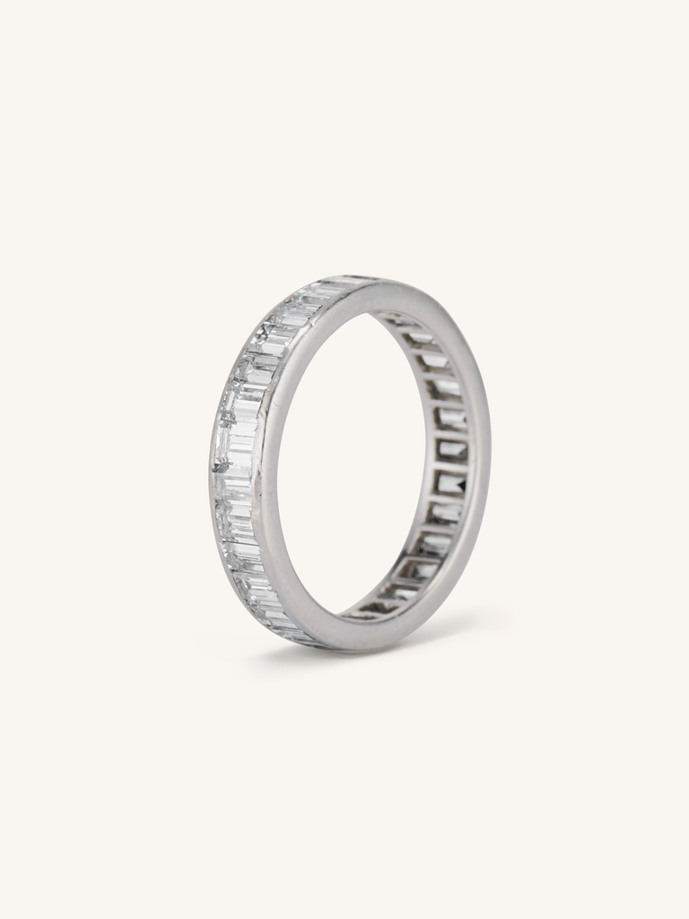 Vintage Midcentury 3.25 Carat Baguette Diamond Eternity Band - Size 6