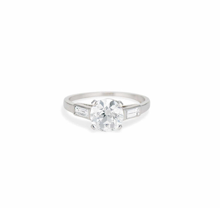 Boucheron Art Deco 2.26 Carat Old European Diamond Engagement Ring
