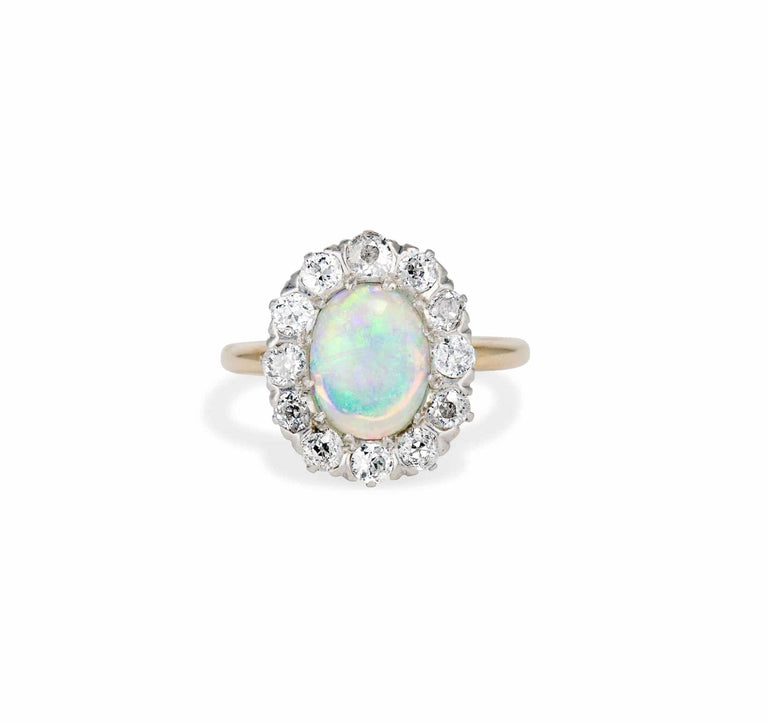Victorian Diamond and Opal Cluster – Erstwhile Jewelry
