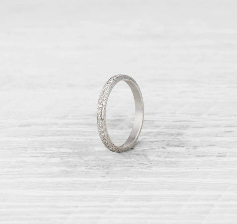 Vintage Diamond and Palladium Eternity Band