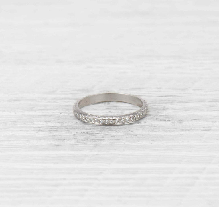 Vintage Diamond and Palladium Eternity Band