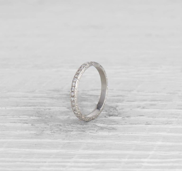 VINTAGE DIAMOND AND PLATINUM ETERNITY BAND