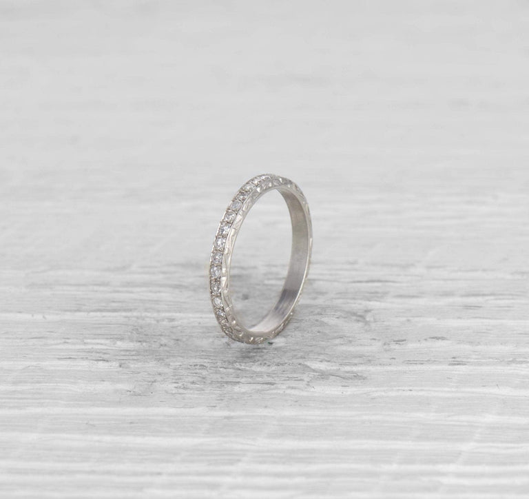 VINTAGE DIAMOND AND PLATINUM ETERNITY BAND