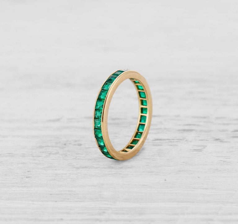 VINTAGE EMERALD ETERNITY BAND