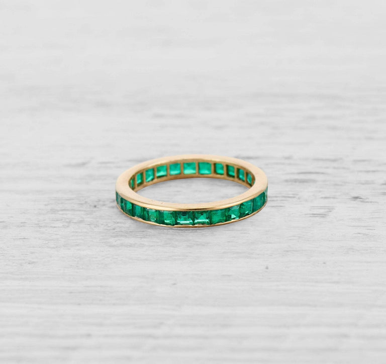 VINTAGE EMERALD ETERNITY BAND