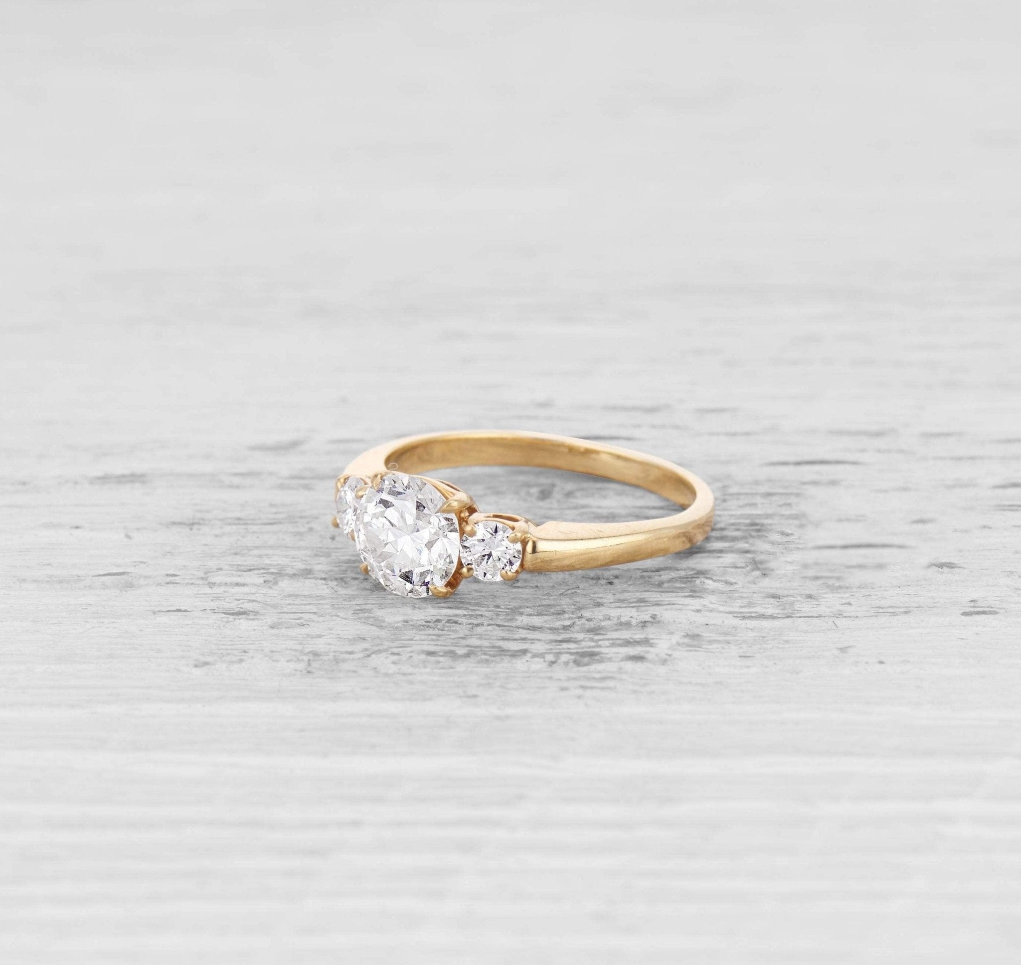 Double Row Ring in Yellow Gold with Diamonds