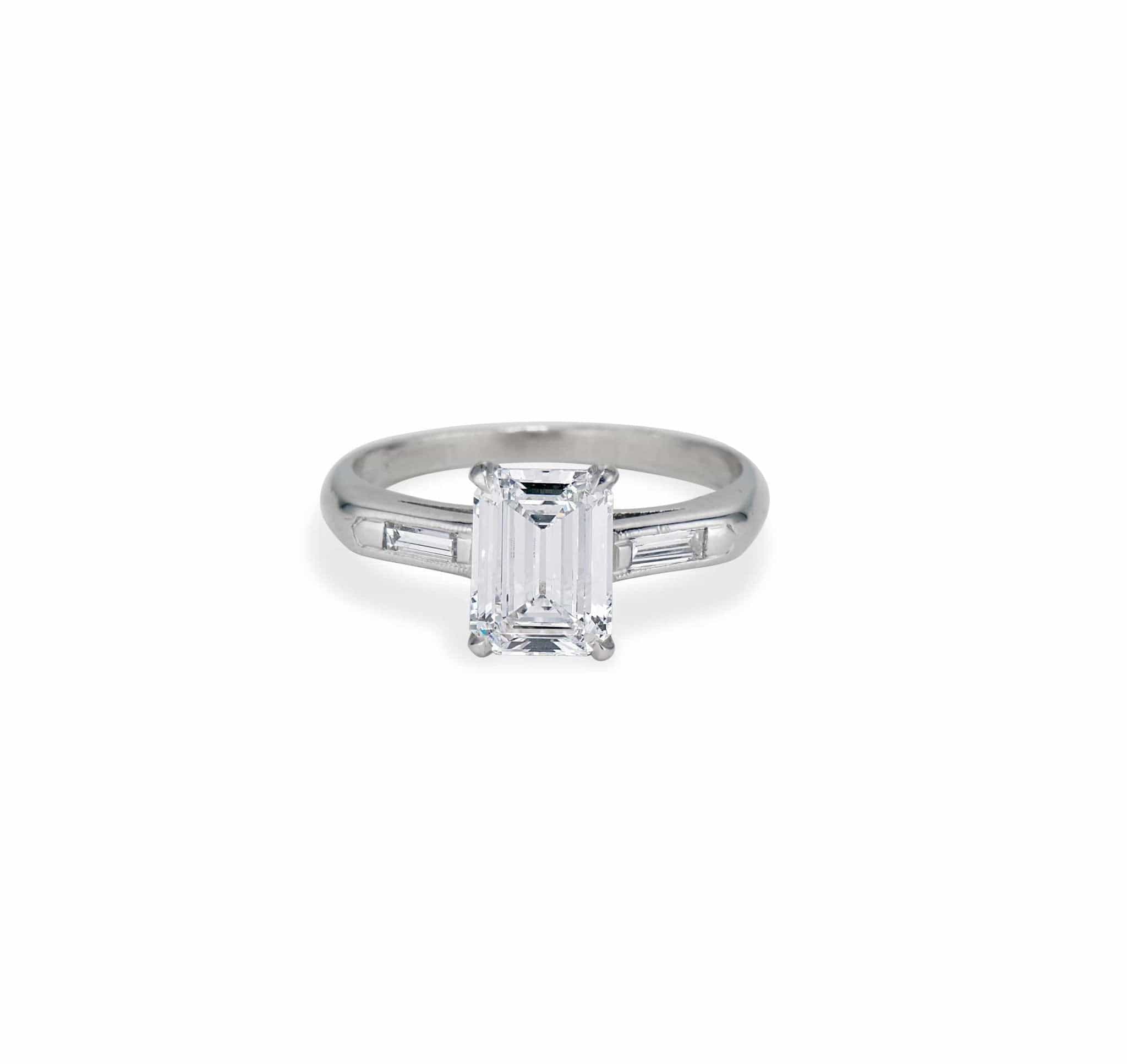 1940s 1.50 Emerald-Cut Diamond and Platinum Engagement Ring – Erstwhile ...