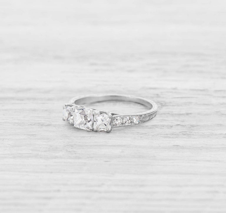 VINTAGE FRENCH-CUT DIAMOND ENGAGEMENT RING