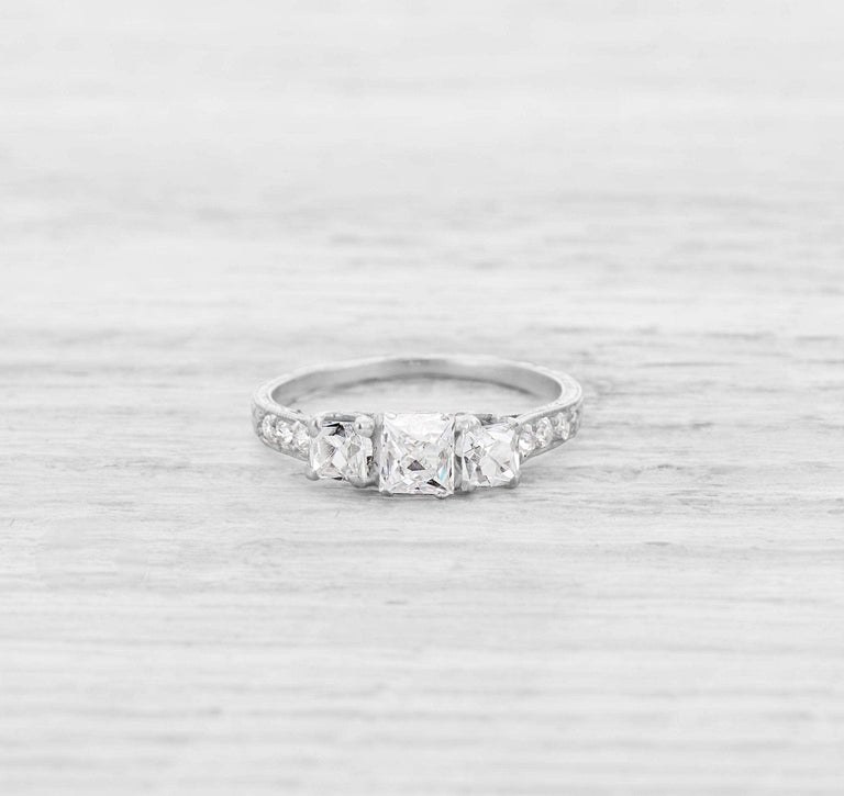 VINTAGE FRENCH-CUT DIAMOND ENGAGEMENT RING