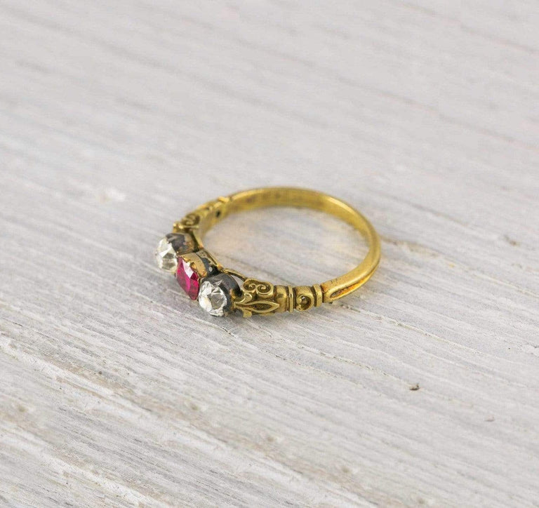 Vintage Gold and Ruby Victorian Engagement Ring