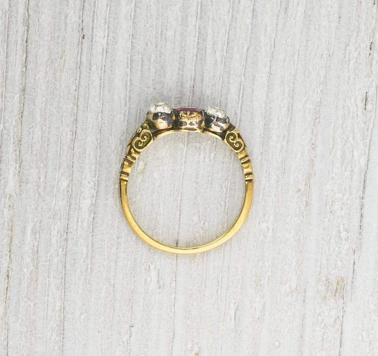 Vintage Gold and Ruby Victorian Engagement Ring