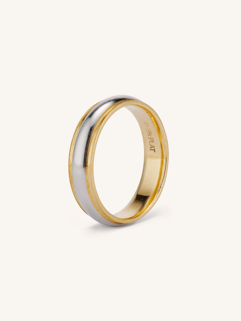 Vintage Men's Platinum & Gold Wedding Band