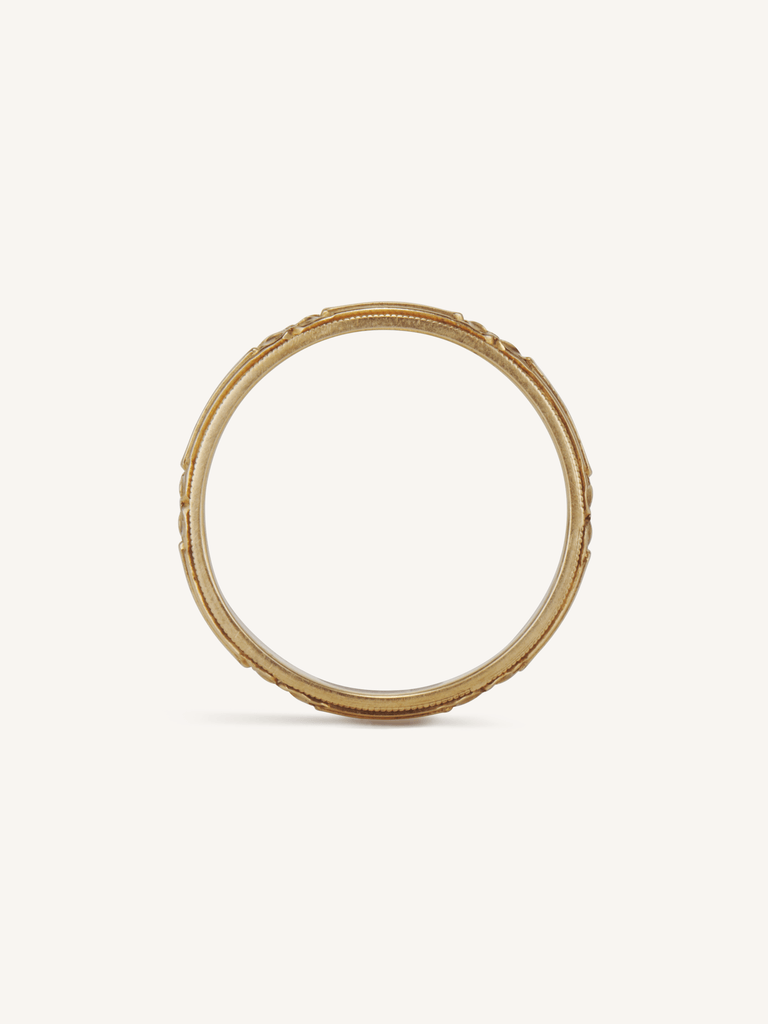 Vintage Orange Blossom Gold Wedding Band Size 5.75