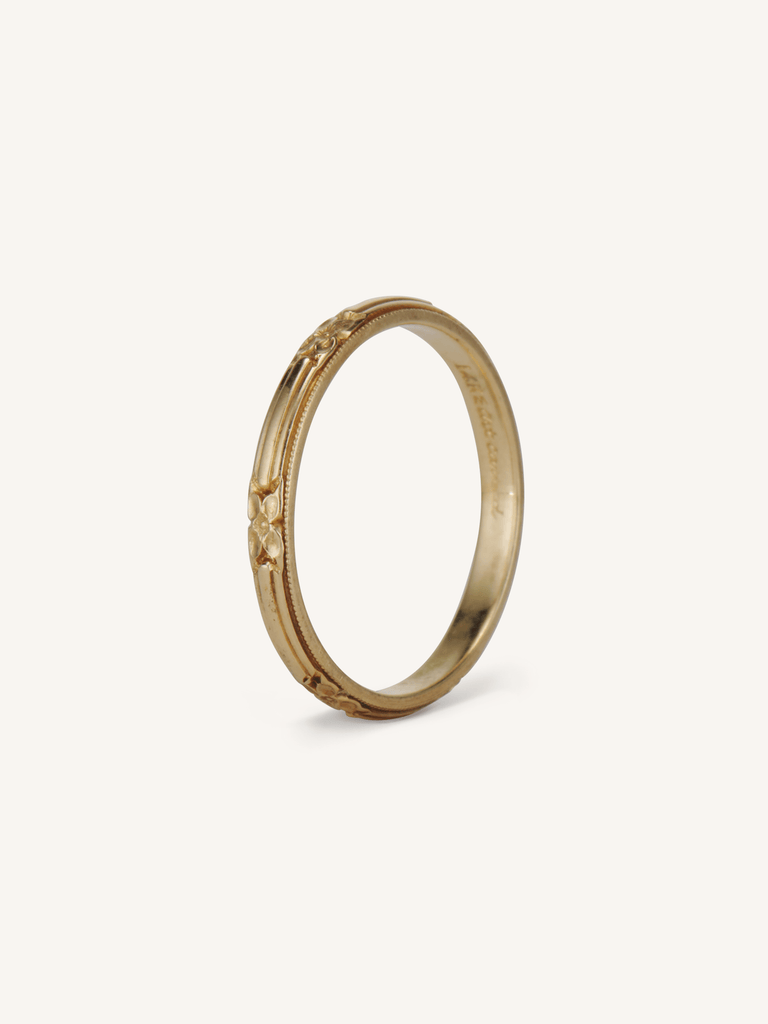 Vintage Orange Blossom Gold Wedding Band Size 5.75