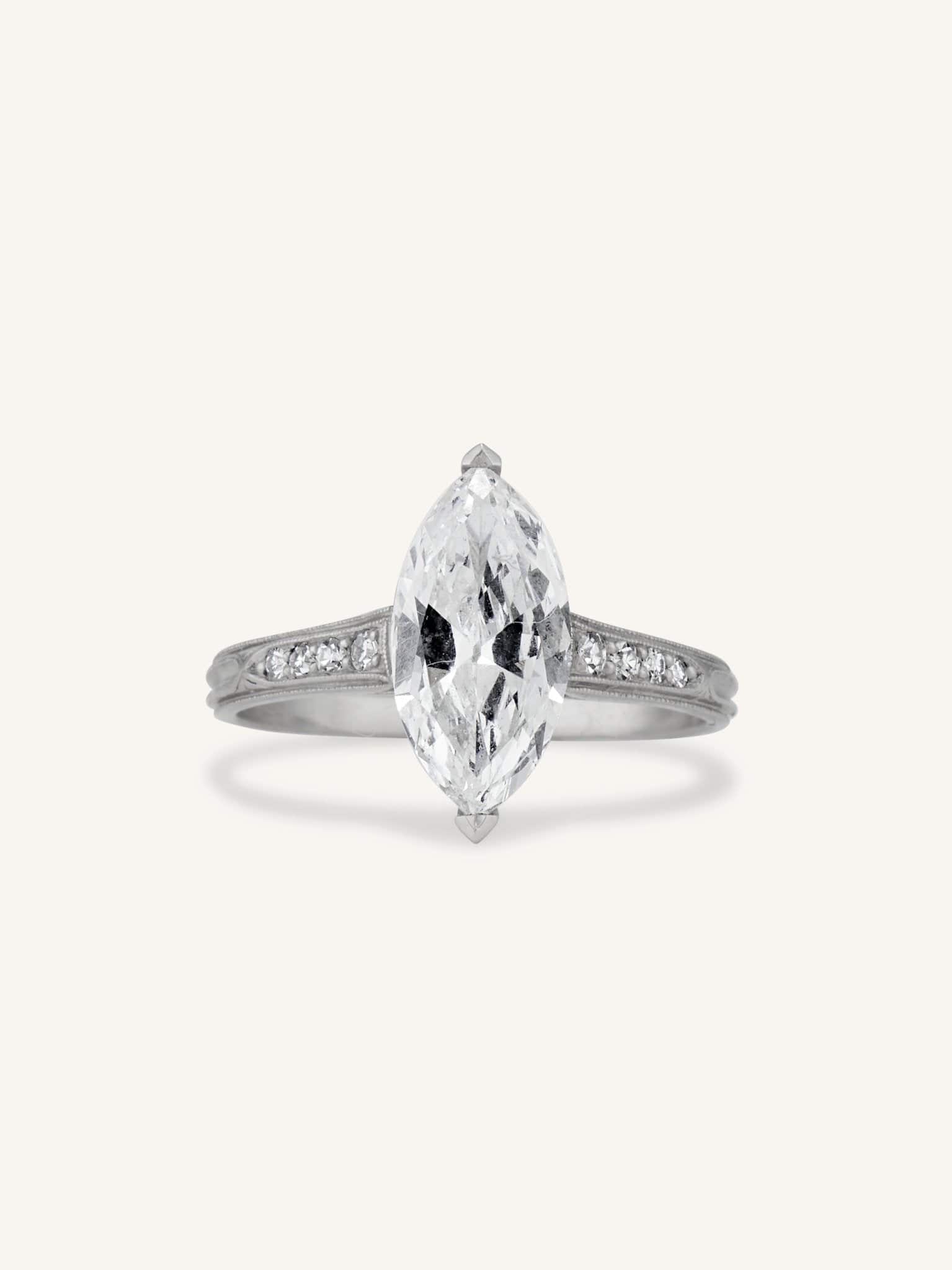 Vintage Black Diamond Engagement Ring Set 2 CT Black Diamond Art Deco Ring  Bridal Rings - Camellia Jewelry