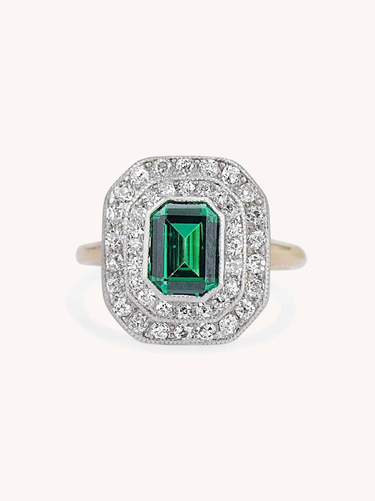 Antique Edwardian Diamond & Platinum Daisy Cluster Ring (0.55ct) –  Ellibelle Jewellery