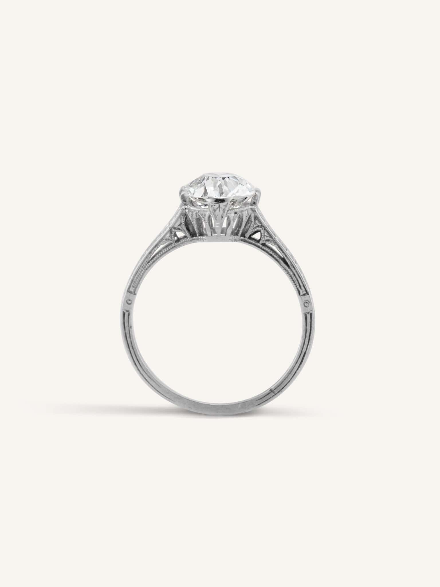 14K WHITE GOLD RING ANTIQUE DIAMOND RING; .50 CARAT DIAMOND; | eBay