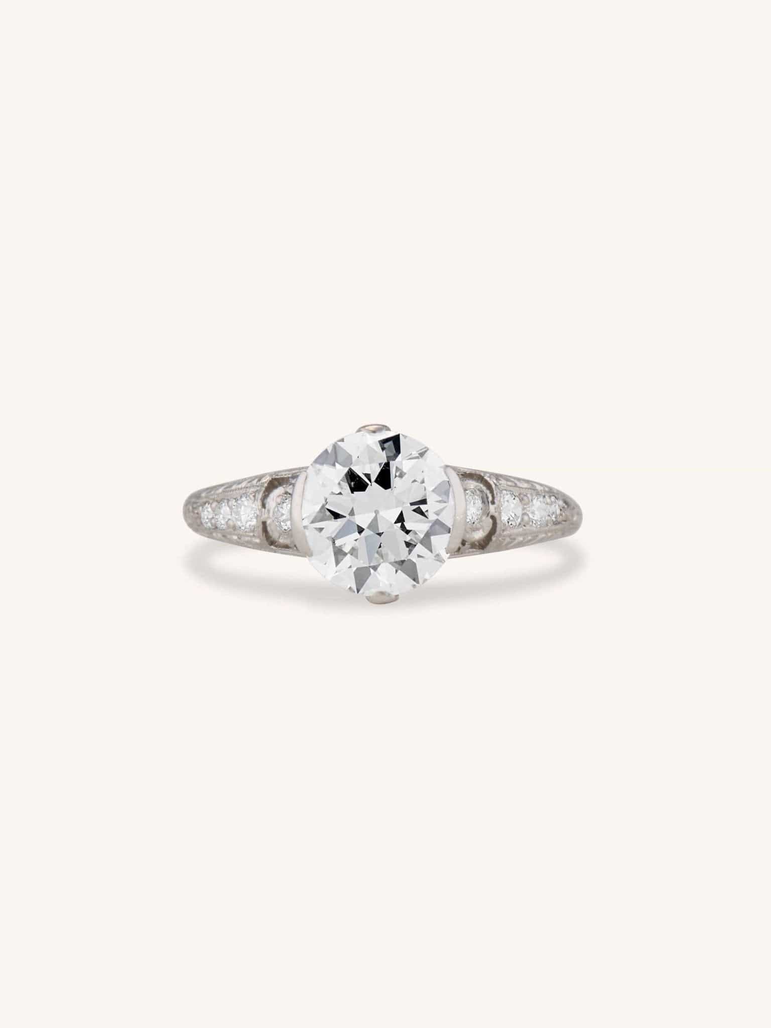 Tiffany & Co. Art Deco 1.64 Carat Round Diamond Engagement Ring