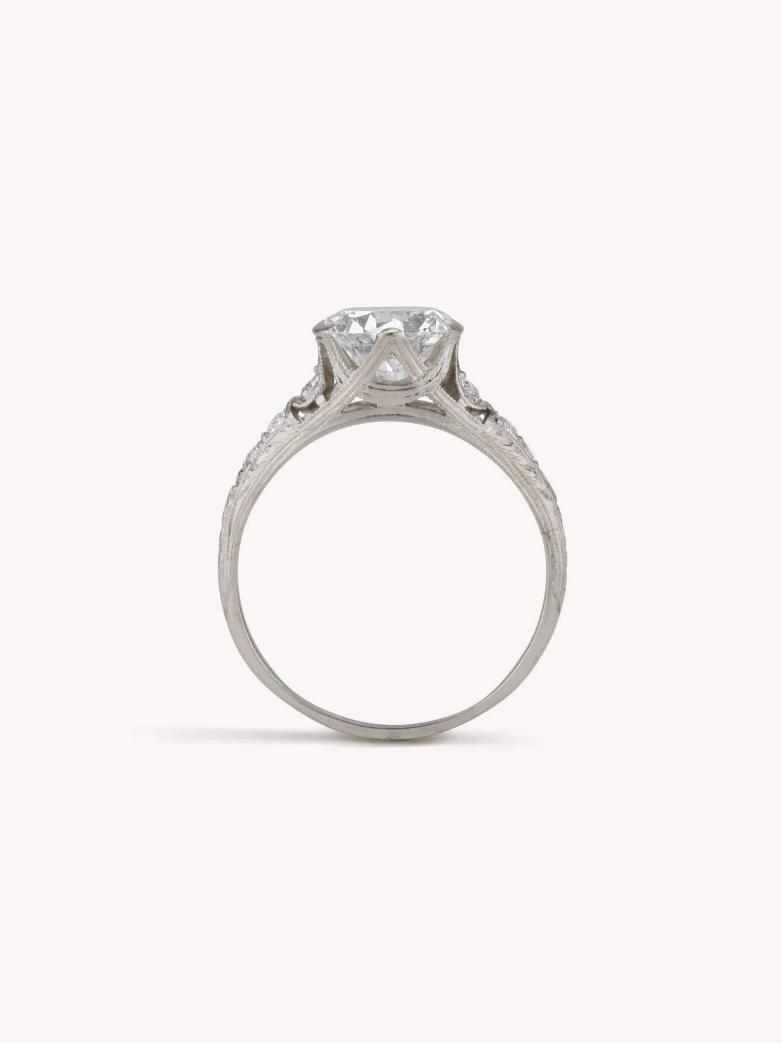 $161,000 Tiffany & Co Platinum & Round Diamond Solitaire Engagement Ring  3.10ct - Ideal Luxury