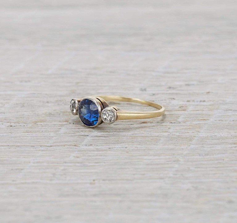 Vintage Sapphire & Diamond Engagement Ring