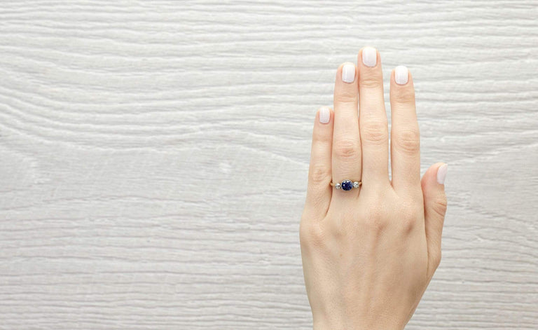 Vintage Sapphire & Diamond Engagement Ring