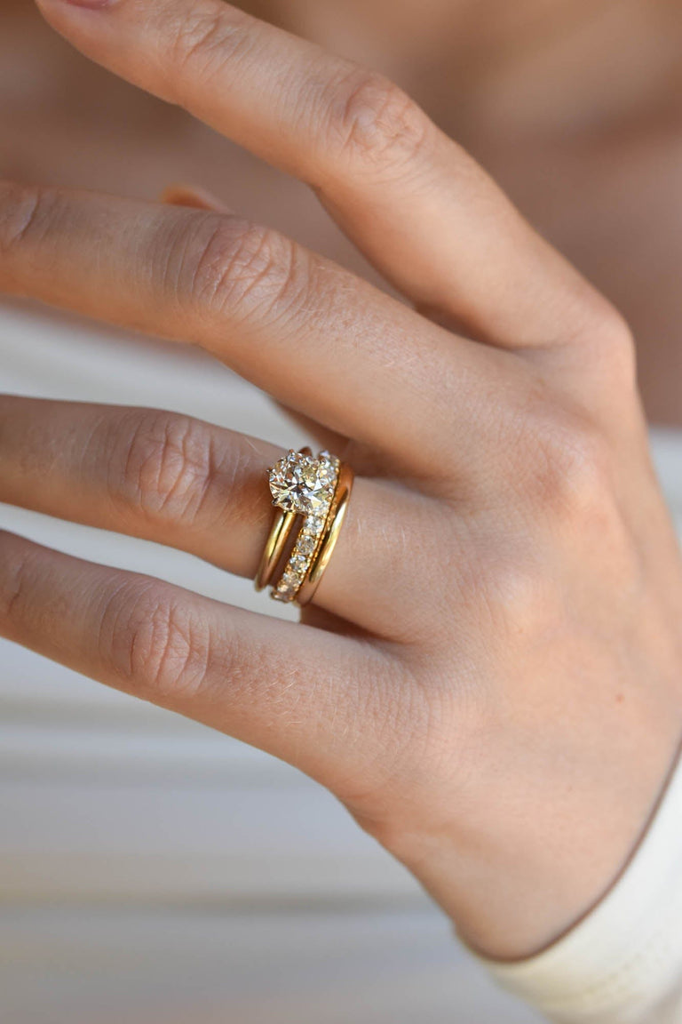 Tiffany & Co. Vintage 1.45 Carat Transitional Cut Diamond Solitaire Engagement Ring, Platinum & Gold