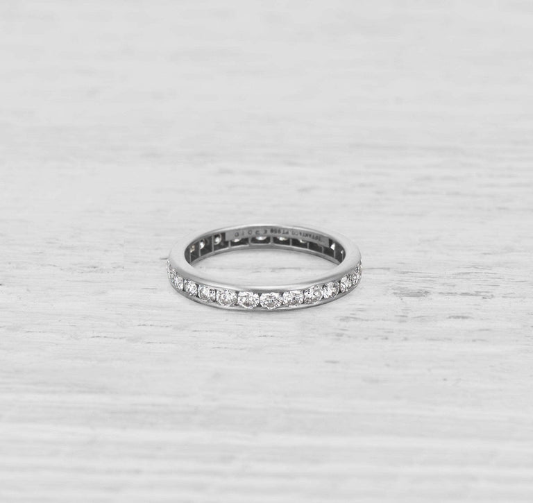 VINTAGE TIFFANY & CO DIAMOND ETERNITY BAND RING SIZE 5.5
