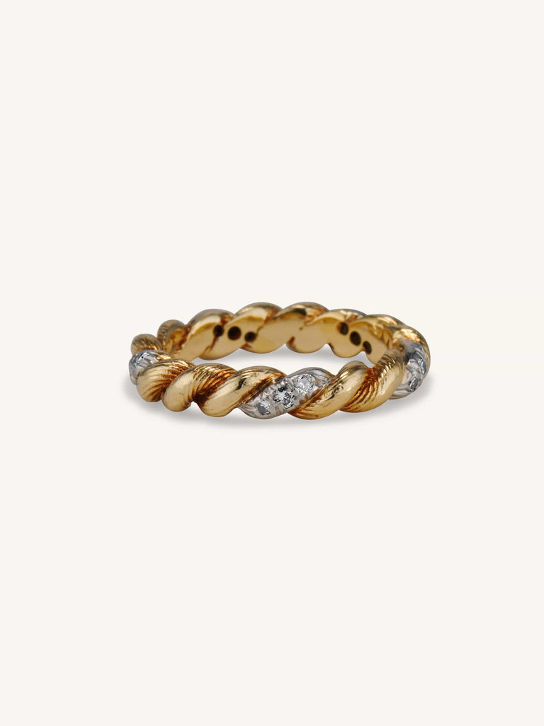 Vintage Twisted Gold & Diamond Band, Van Cleef & Arpels