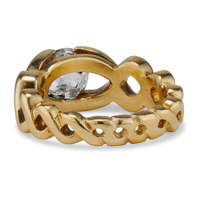 Vintage Verdura 1.41 Carat Old Mine Cushion Cut Diamond