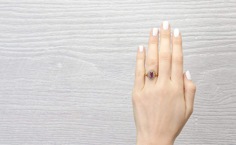 Vintage Victorian Pink Sapphire & Diamond Engagement Ring