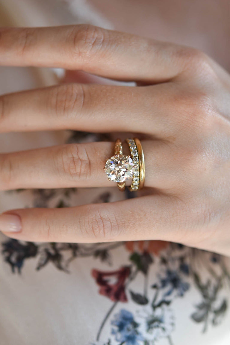 Victorian 4.22 Carat Old Mine Cushion Diamond Antique Engagement Ring