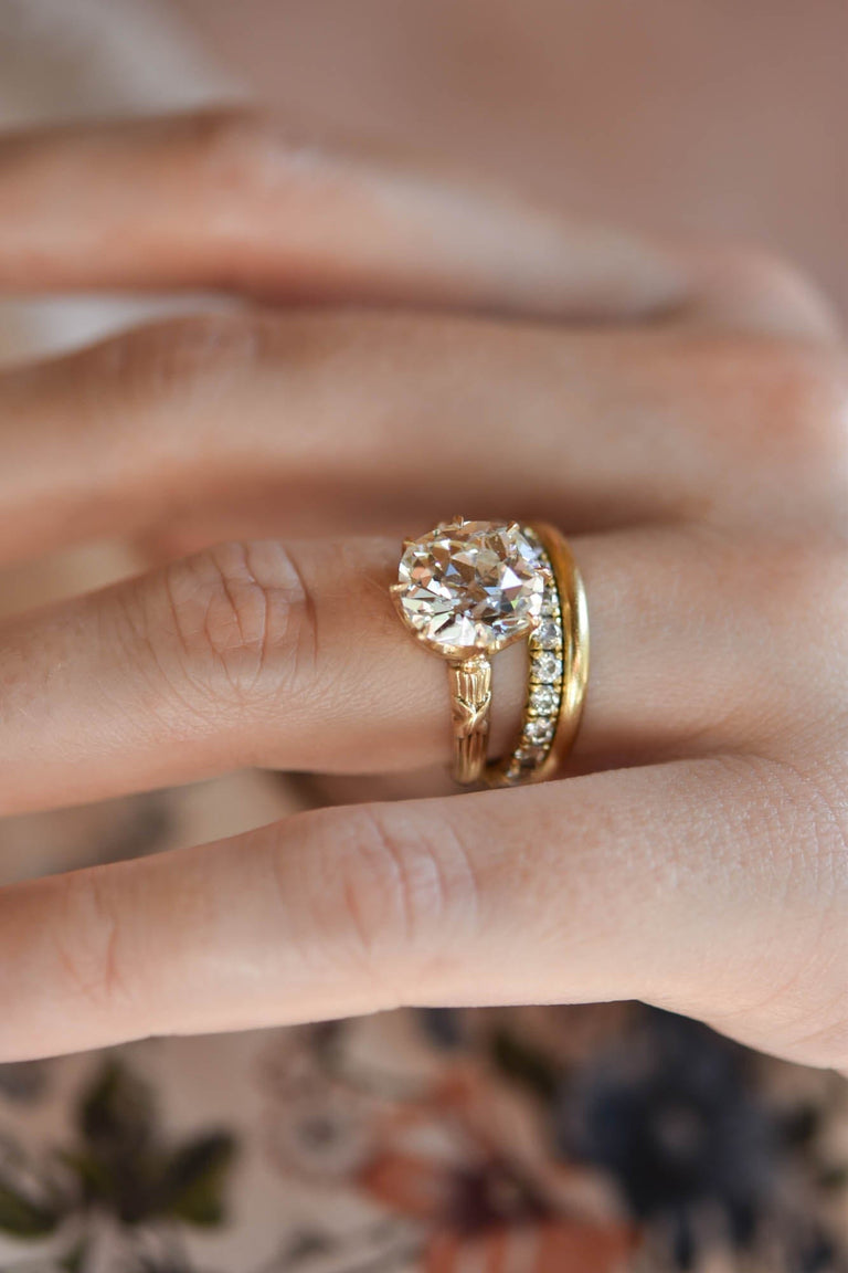 Victorian 4.22 Carat Old Mine Cushion Diamond Antique Engagement Ring