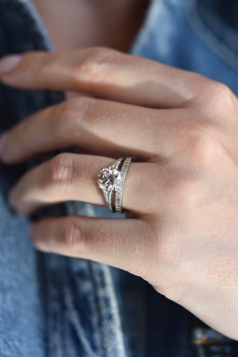 Cartier Midcentury 1.79 Carat Transitional Cut Diamond Vintage Engagement Ring