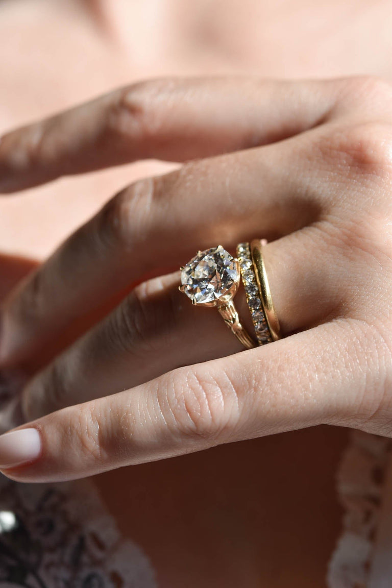 Victorian 4.22 Carat Old Mine Cushion Diamond Antique Engagement Ring